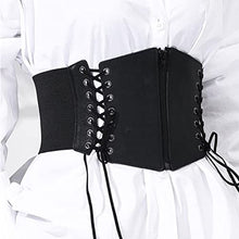 Load image into Gallery viewer, Y-YUNLONG Corset Bodysuit for Women Leather Lace Up Belt Corset Knitted Crop Top Women Boho Bustier Sexy Rave Outfit Ladies Clothe