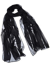 Load image into Gallery viewer, WILLBOND Womens Chiffon Bridal Evening Soft Wrap Scarf Shawl, Chiffon Scarf Ribbon Scarf for Women and Girls (Black)