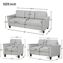 Load image into Gallery viewer, Harper & Bright Designs Living Room Set 3 Pcs Sofa Set Armchair Loveseat and Couch