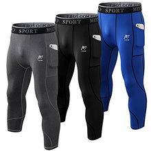 Load image into Gallery viewer, MEETWEE Men's Compression Pants, Cool Dry Running Athletic Tights Workout Leggings Long Base Layer for Gym Fitness Sports Green