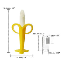 Load image into Gallery viewer, Baby Toothbrush and Teether, 3 in Pack, Silicone Infant Training Finger toothbrushes with Storage Case(1 teether+ 2 Finger toothbrushes)