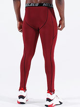 Load image into Gallery viewer, Neleus Men's 2 Pack Compression Pants Workout Running Tights Leggings,6013,Black (Red Stripe),Red,US 2XL,EU 3XL