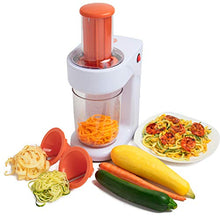 Load image into Gallery viewer, MasterChef Electric Spiralizer- 3-in-1 Vegetable Noodle Pasta Maker w 3 Different Zoodle Slicing Styles and XL Hopper- FREE Recipe Guide