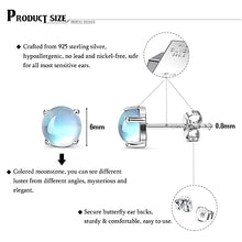 Load image into Gallery viewer, Fansilver 2Pairs Moonstone Stud Earrings for Women Sterling Silver Studs Rainbow Moonstone Earrings 6mm Round Moonstone Earrings Stud for Sensitive Ear Hypoallergenic