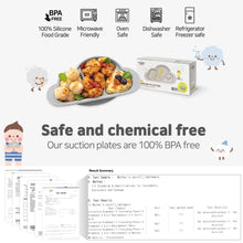 Load image into Gallery viewer, Mother's Corn Suction Plate for Baby | Divided Food-Grade 100% Silicone Feeding Bowls and Dishes for Kids, Infants & Toddlers - BPA-FREE, Microwave, Dishwasher & Oven Safe | Cloud design | Grey