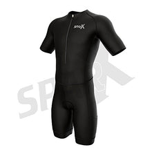 Load image into Gallery viewer, Sparx Triathlon Race Suit | Short Sleeve Aero Tri Suit | Men Triathlon Suit | Triathlon Race Suit 2017 | Skinsuit | Trisuit | Swim-Bike-Run (Black/Black, Medium)
