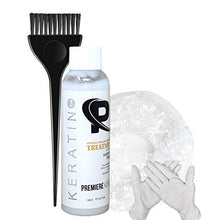 Load image into Gallery viewer, Premiere Keratin Brazilian Smoothing Strengthening Keratin Hair Treatment, Softens Hair, Reduce Frizz, Keratin Blowout Treatment Moisturizing 120 ML/4 Oz (Plus Brush & Glove)