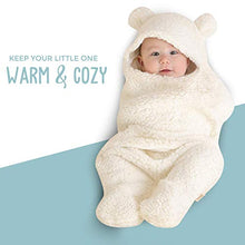 Load image into Gallery viewer, BlueMello Baby Swaddle Blanket | Ultra-Soft Plush Essential for Infants 0-6 Months | Receiving Swaddling Wrap White | Ideal Newborn Registry and Toddler Boy Accessories | Perfect Baby Girl Shower Gift