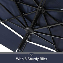 Load image into Gallery viewer, PHI VILLA 10ft Patio Umbrella Outdoor 3 Tier Vented Table Umbrella with 8 Sturdy Ribs (Dark Blue)