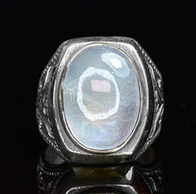 Load image into Gallery viewer, Sterling Silver Men Ring, Moonstone Natural Gemstone, Free Express Shipping