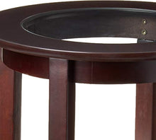 Load image into Gallery viewer, Frenchi Furniture Wood Round Side /Accent Table , Inset Glass, Two Shelves