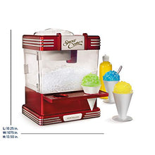 Load image into Gallery viewer, Nostalgia RSM602 Countertop Snow Cone Maker Makes 20 Icy Treats, Includes 2 Reusable Plastic Cups & Ice Scoop, Retro Red