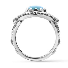 Load image into Gallery viewer, American West Sterling Silver Blue Turquoise Gemstone Sunburst Shield Ring Size 10