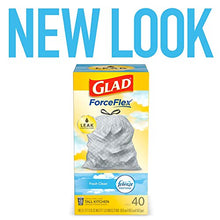 Load image into Gallery viewer, Glad ForceFlex Tall Kitchen Drawstring Trash Bags, Fresh Clean, 13 Gal, 40 Ct (Package May Vary)