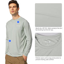 Load image into Gallery viewer, BALEAF Men's Long Sleeve Shirts Lightweight UPF 50+ Sun Protection SPF T-Shirts Fishing Hiking Running Gray Size XXL