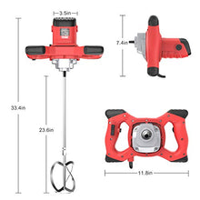 Load image into Gallery viewer, IMAYCC Portable Concrete Mixers 2100W Adjustable 6 Speed Handheld Electric Concrete Cement Mixer Thinset Mortar Grout Plaster Paint Mixer Stirring Tool AC 110V