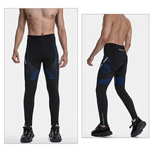Load image into Gallery viewer, FEIXIANG Cycling Pants for Men, 3D Padded Long Bike Compression Tights MTB Legging Trousers Road Bicycle Mountain Riding Wear (Fleece Blue, Medium)