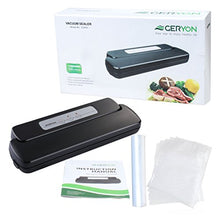 Load image into Gallery viewer, GERYON Vacuum Sealer, Automatic Food Sealer Machine with Starter Bags & Roll for Food Savers and Sous Vide, Black