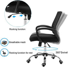 Load image into Gallery viewer, Simple Home Ergonomic Desk Office Chair Mesh Computer Chair, Lumbar Support Modern Executive Adjustable Stool Rolling Swivel Chair for Back Pain, Best Chic Modern Desk Chair - Black, 3 Piece Set