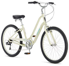 Load image into Gallery viewer, Schwinn Sivica 7 Cruiser Bike for Women with 26-Inch Wheels in Cream, 7-Speed Shimano Drivetrain and Aluminum Step-Through Frame (S37257F40OS)