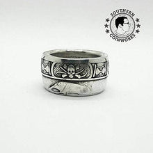 Load image into Gallery viewer, Silver Memento Mori Coin Ring