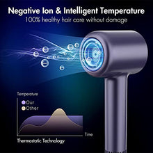 Load image into Gallery viewer, Professional Hair Dryer, Powerful Brushless Motor Blow Dryer for Fast Drying, Ionic Hair Dryer with 3 Heating/3 Speed Settings, Hot and Cold Automatic Cycle, Portable for Home & Travel