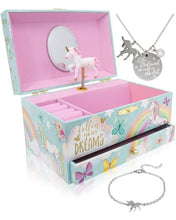 Load image into Gallery viewer, The Memory Building Company Unicorn Jewelry Box for Girls & Boys - Musical Girls Jewelry Organizer Box - Granddaughter Gifts for 8-Year-Old Girls