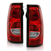 Load image into Gallery viewer, AmeriLite for 2003-2006 Chevy Silverado Replacement OE Style Ruby Red Taillights Rear Brake Lamp Assembly w/Bulb and Harness Set - Passenger and Driver Side