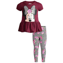 Load image into Gallery viewer, Disney Minnie Mouse Toddler Girls Ruffle Tunic Shirt & Legging Set (Red, 2T)