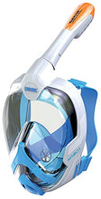 Load image into Gallery viewer, SEAC Magica, Full Face Antifog Snorkelling Mask with Soft Facial Skirt in 2 Sizes, Exhalation Valve and Dry Snorkel Top, White/Orange, Small/Medium