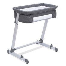 Load image into Gallery viewer, Simmons Kids By The Bed City Sleeper Bassinet - Adjustable Height Portable Crib with Wheels & Airflow Mesh, Grey Tweed