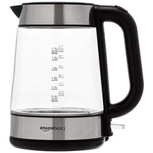 Load image into Gallery viewer, Amazon Basics Electric Glass and Steel Hot Tea Water Kettle - 1.7-Liter
