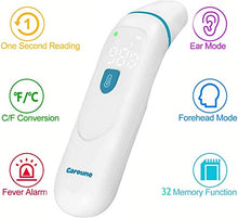 Load image into Gallery viewer, Caroune No Touch Ear and Forehead Thermometer, Medical Digital Infrared Temporal Thermometer for Fever, Instant Accurate Reading for Baby Kids and Adults