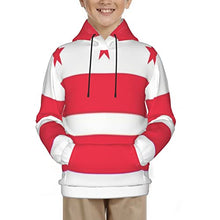 Load image into Gallery viewer, Flag of Washington Print Hoodies Kids 3D Print Sweatshirts Long Sleeve Pullover Hoodies with Pocket for Teen Boys and Girls Black