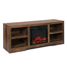 Load image into Gallery viewer, ENSTVER Media Storage TV Stand with Electric Fireplace for TVs up to 65",Living Room Television Console (Rustic Oak)