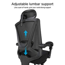 Load image into Gallery viewer, Hbada Reclining Office Desk Chair | Adjustable High Back Ergonomic Computer Mesh Recliner | Home Office Chairs with Footrest and Lumbar Support, Black