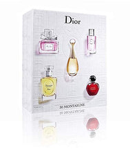 Load image into Gallery viewer, Christian Dior 30 Montaigne for Women 5 Piece Miniature Perfume Set (Miss Dior Blooming Bouquet Eau de Toilette 0.25 + J'adore Eau de Parfum 0.17 + Joy Eau de Parfum 0.17 + Diorissimo Eau de Toilette)