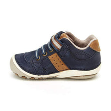 Load image into Gallery viewer, Stride Rite girls Artie Lightweight Leather Sneaker, navy, 6 W US
