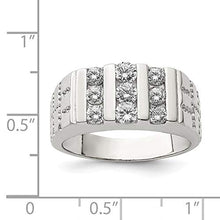 Load image into Gallery viewer, 925 Sterling Silver Mens Cubic Zirconia Cz Band Ring Size 10.00 Man Fine Jewelry For Dad Mens Gifts For Him