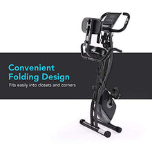 Load image into Gallery viewer, MaxKare Folding Magnetic Upright Exercise Bike w/Pulse Sensor/LCD Monitor Indoor Cycling Bike Stationary Bike Recumbent Exercise Bike with Arm Resistance Bands, Perfect for Home Use