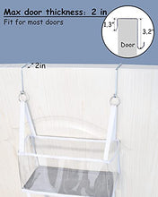 Load image into Gallery viewer, ULG Over Door Organizer with 4 Large Ultra Sturdy & Large Pockets Organizer, 22 lbs Capacity Hanging Storage Organizer with Clear Window for Bedroom Nursery, Baby Kids Toys, Shoes, Diapers, White
