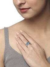 Load image into Gallery viewer, YoTreasure Blue Copper Turquoise Solid Sterling Silver Brass Leaf Design Ring