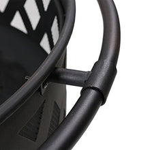 Load image into Gallery viewer, Sunnydaze Crossweave Outdoor Fire Pit - 36 Inch Large Bonfire Wood Burning Patio & Backyard Firepit for Outside with Spark Screen, Poker, and Round Fireplace Cover, Black