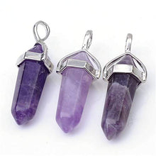 Load image into Gallery viewer, Natural Amethyst Gemstone Pendant Necklace Healing Crystal Reiki Chakra Gem Stones 18 Inch (1pc) Women Girls Men Gifts GGP-C4