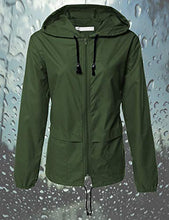 Load image into Gallery viewer, Avoogue Lightweight Raincoat Women's Waterproof Windbreaker Packable Outdoor Hooded Rain Jacket Dark Green XXL