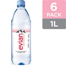 Load image into Gallery viewer, evian Natural Spring Water 1 Liter (Pack of 6), Naturally Filtered Spring Water, Naturally Filtered Spring Water in Large Bottles