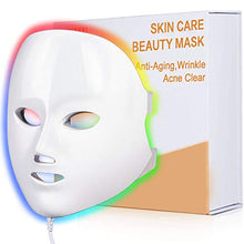 Load image into Gallery viewer, LED Face Mask Light Therapy, NEWKEY LED Facial Skin Care Mask, 7 Colors Red and Blue Light Therapy Mask, Photon LED Mask for Acne Reduction - Dark Spot - Anti Wrinkles