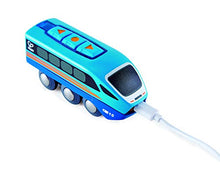 Load image into Gallery viewer, Hape Remote Control Engine Train | Kids Railway Toy, App or Button RC Vehicle with 5 Playable Sounds, Rechargeable Battery Feature, Blue