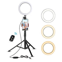 Load image into Gallery viewer, 8" Selfie Ring Light with Tripod Stand & Cell Phone Holder for Live Stream/Makeup, UBeesize Mini Led Camera Ringlight for YouTube Video/Photography Compatible with iPhone Xs Max XR Android (Upgraded)
