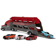 Load image into Gallery viewer, Micro Machines Mini Vehicle Hauler - Features 4 Exclusive Vehicles - Open The Top of The Trailer / Lower The Back Ramp to Load Up to 8 Vehicles - Tiny Vehicles, Huge World